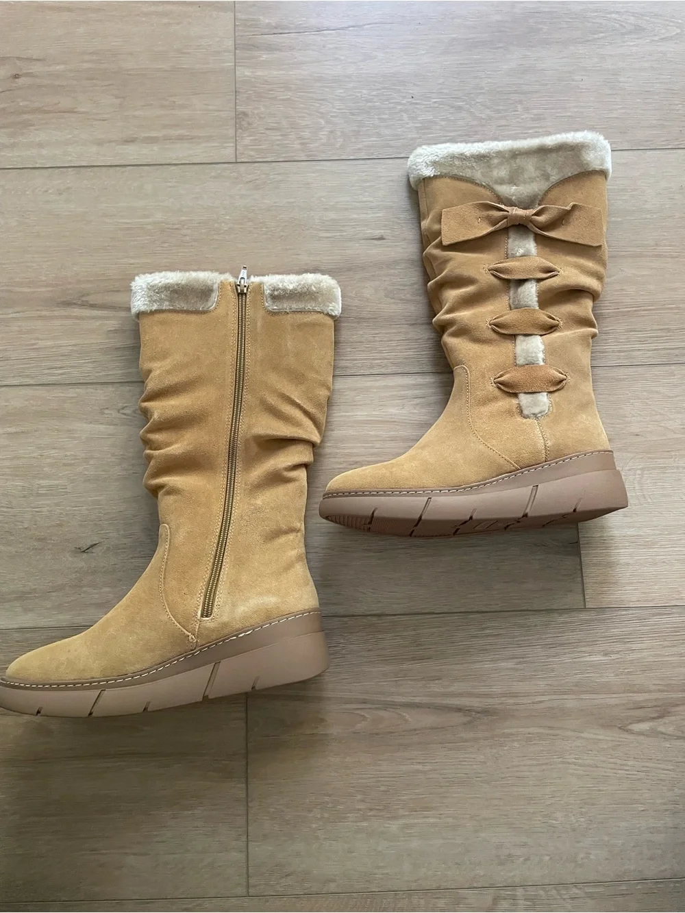 BareTraps Tan Faux Suede Knee Boots Larenna Whiskey Women 7.5 #0233